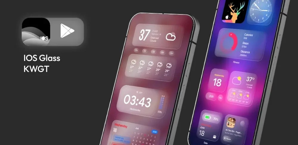 iOS Glass KWGT iOS 26 Inspired