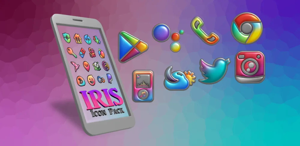 Iris Light Flat 3D Icon Pack