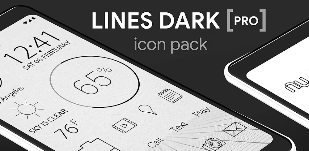 Lines Dark Pro - Icon Pack