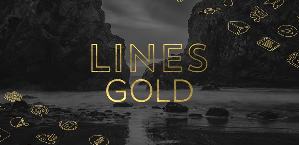 Lines Gold Pro - Icon Pack