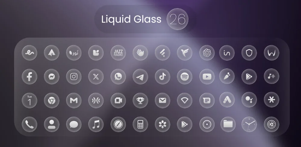 Liquid Glass 26 Round Icons