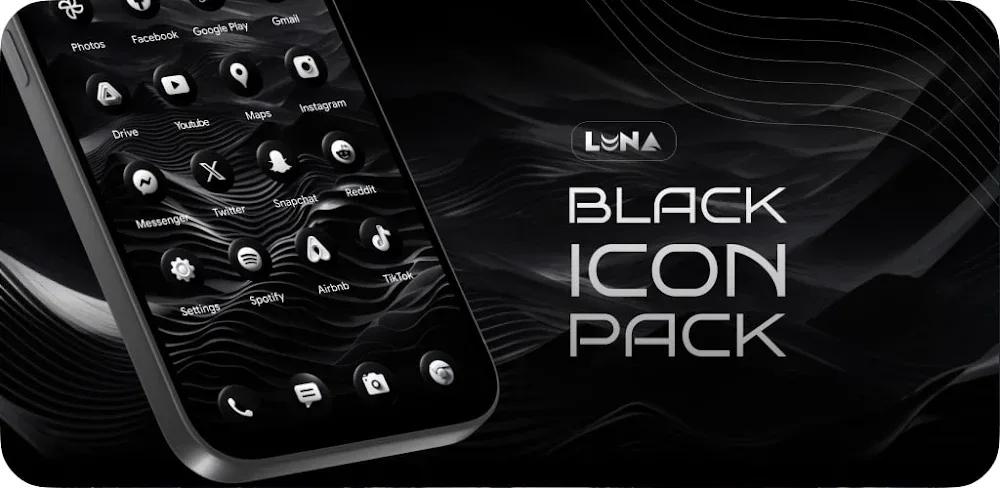 Luna Black Icon Pack