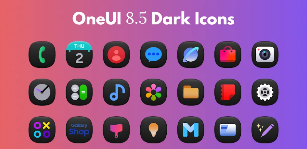 OneUi 8.5 Dark Icons