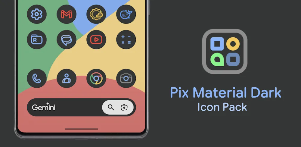 Pix Material Dark Icon Pack