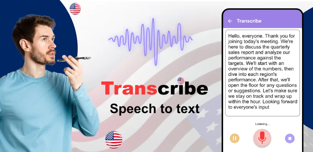 AI Speech to text: Transcribe